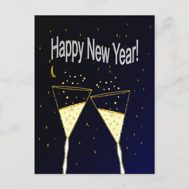 Postal Festiva Feliz Año Nuevo (Anverso)