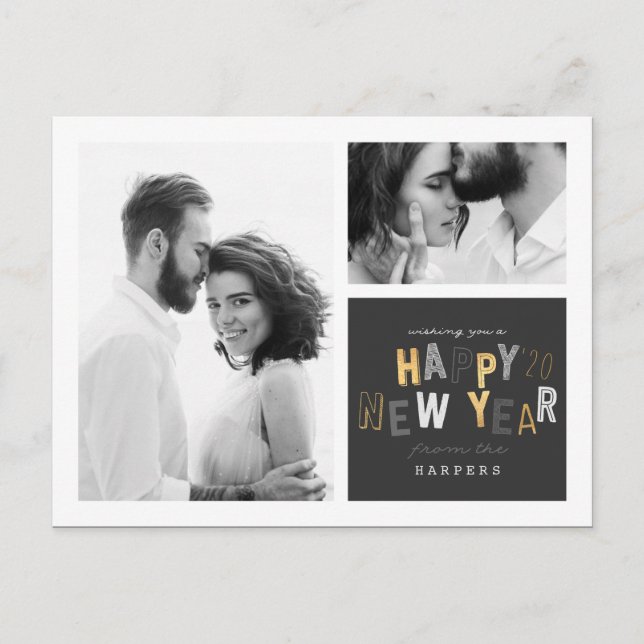 POSTAL FESTIVA FELIZ AÑO NUEVO (Anverso)