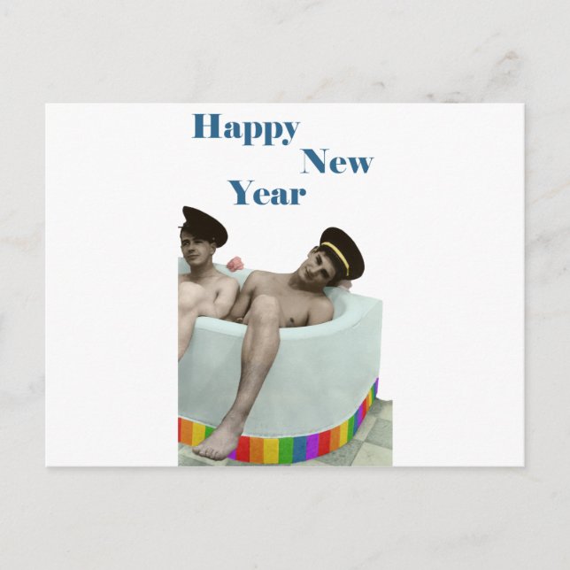 Postal Festiva Feliz Año Nuevo (Anverso)