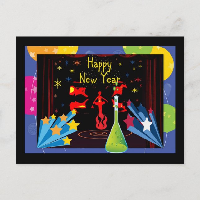 Postal Festiva Feliz Año Nuevo (Anverso)