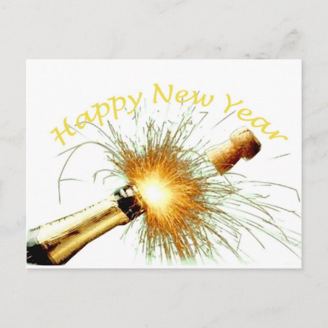 Postal Festiva Feliz Año Nuevo (Anverso)