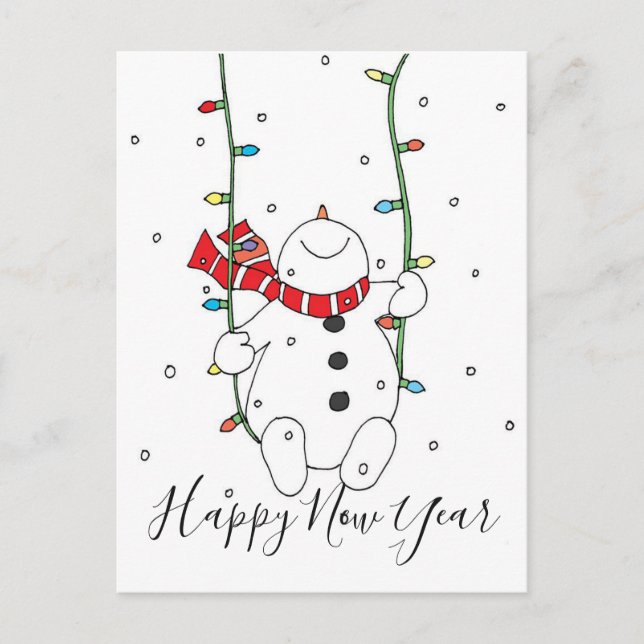 Postal Festiva Feliz Año Nuevo (Anverso)