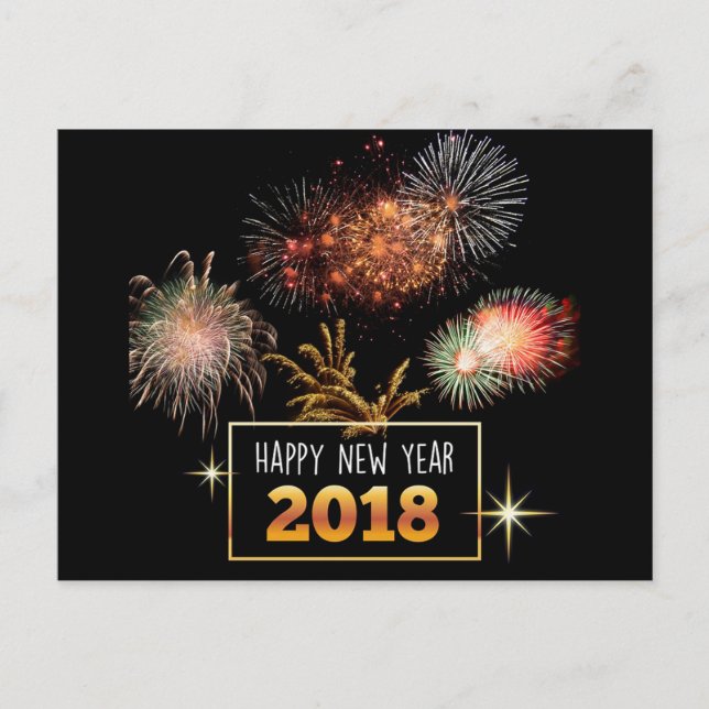 Postal Festiva Feliz Año Nuevo 2018 (Anverso)