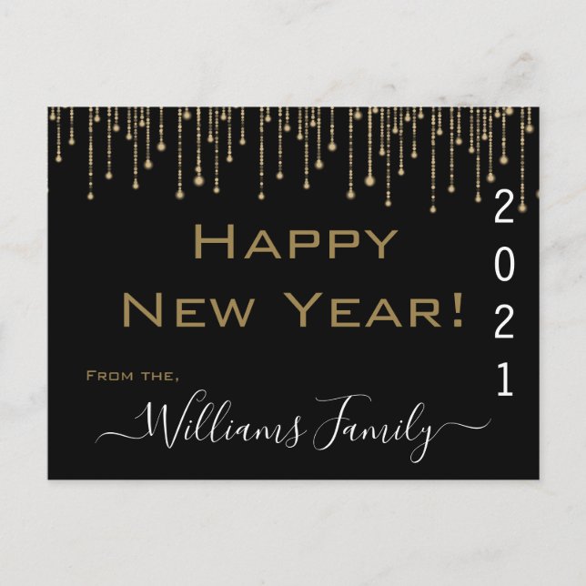 Postal Festiva Feliz Año Nuevo 2021 (Anverso)