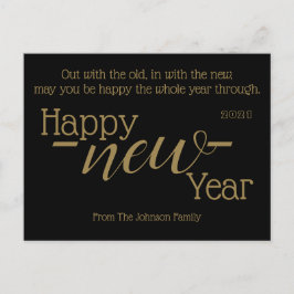 Postal Festiva Feliz Año Nuevo 2021 con el viejo