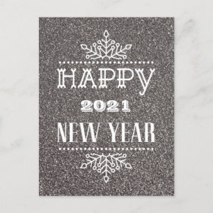 Postal Festiva FELIZ AÑO NUEVO 2021   Tipografía moderna
