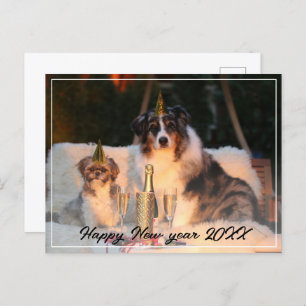Postal Festiva Feliz Año Nuevo 2023 Feriado de Perro