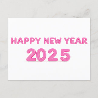 Postal Festiva Feliz Año Nuevo 2025 trasfondo transparente