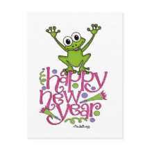 Feliz año nuevo a la rana de Frisky