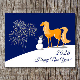 Postal Festiva Feliz Año Nuevo Chino del Caballo de Fuego 2026