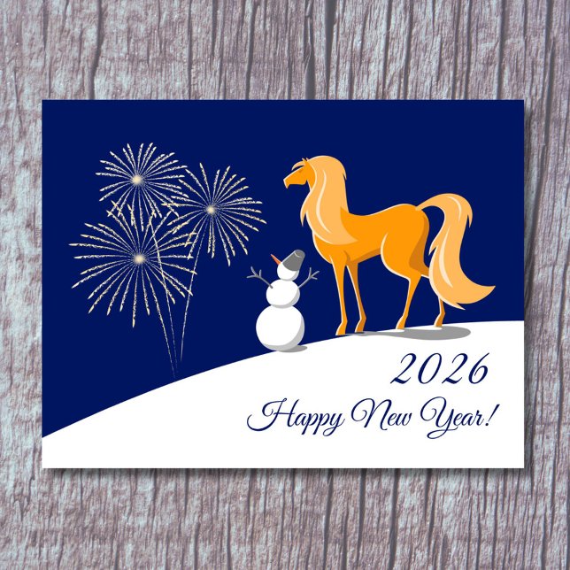 Postal Festiva Feliz Año Nuevo Chino del Caballo de Fuego 2026 (Subido por el creador)
