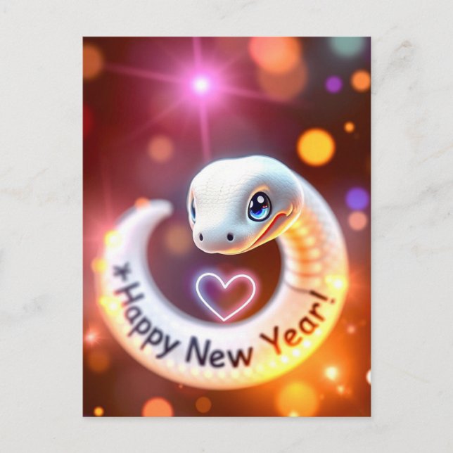 Postal Festiva Feliz Año Nuevo de la Serpiente de la Madera (Anverso)