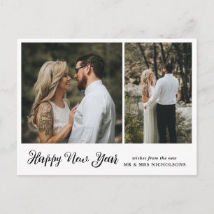 Postal Festiva Feliz Año Nuevo Foto Pareja De Wed