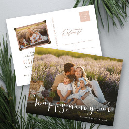 Postal Festiva Feliz Año Nuevo Guión Moderno Fotos de Starburst d