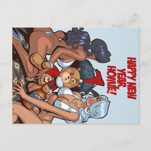 Postal Festiva ¡Feliz Año Nuevo Homie! (Anverso)