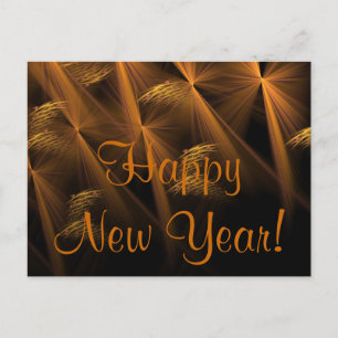 Postal Festiva Feliz Año Nuevo Lanza Resumen Fractal