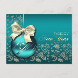 Postal Festiva Feliz Año Nuevo. Navidades Bauble