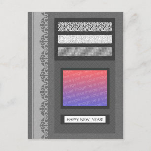 Postal Festiva feliz año nuevo (scrapbook)