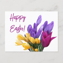 Postal Festiva Feliz bonito de Pascua florida flor de primavera c
