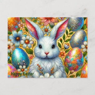 POSTAL FESTIVA FELIZ BUNNY GREETING DE ORIENTE ~