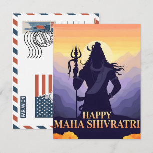 Postal Festiva Feliz celebración de maha shivratri con el señor s