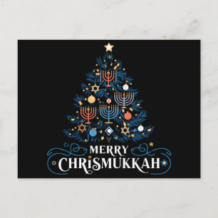 Postal Festiva Feliz Chrismukkah Fiesta Judía Hanukkah