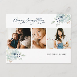 Postal Festiva Feliz Collage de fotos Botánico de Invierno