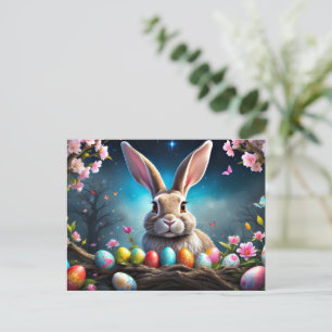 Postal Festiva Feliz Conejo de Pascua