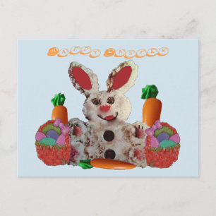 Postal Festiva Feliz Conejo de Pascua
