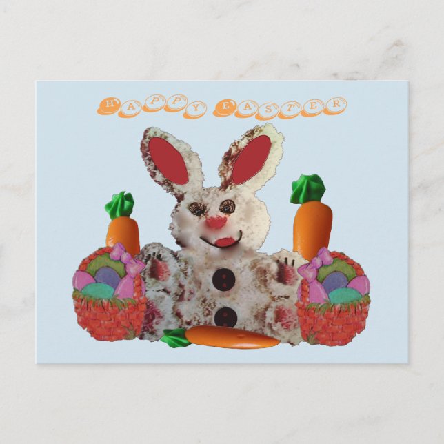 Postal Festiva Feliz Conejo de Pascua (Anverso)