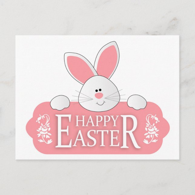 Postal Festiva Feliz Conejo de Pascua (Anverso)
