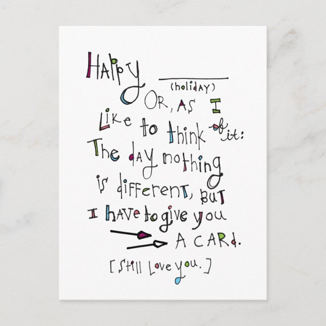 Postal Festiva Feliz (cualquier fiesta) (Anverso)