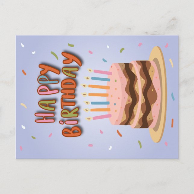 Postal Festiva Feliz cumpleaños (Anverso)