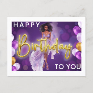 Postal Festiva Feliz Cumpleaños A La Reina Negra Melanin Sista
