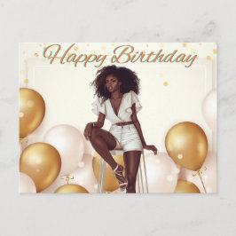 Postal Festiva Feliz Cumpleaños A La Reina Negra Melanin Sista