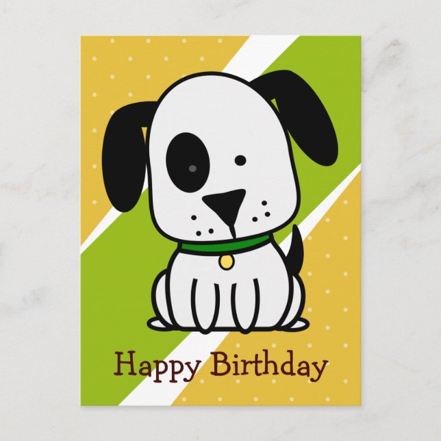 Postal Festiva Feliz Cumpleaños Cachorro (Anverso)
