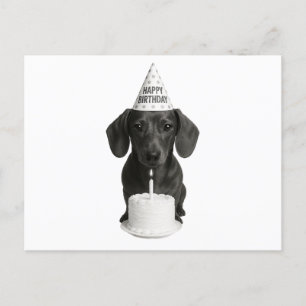 Postal Festiva Feliz cumpleaños Dachshund