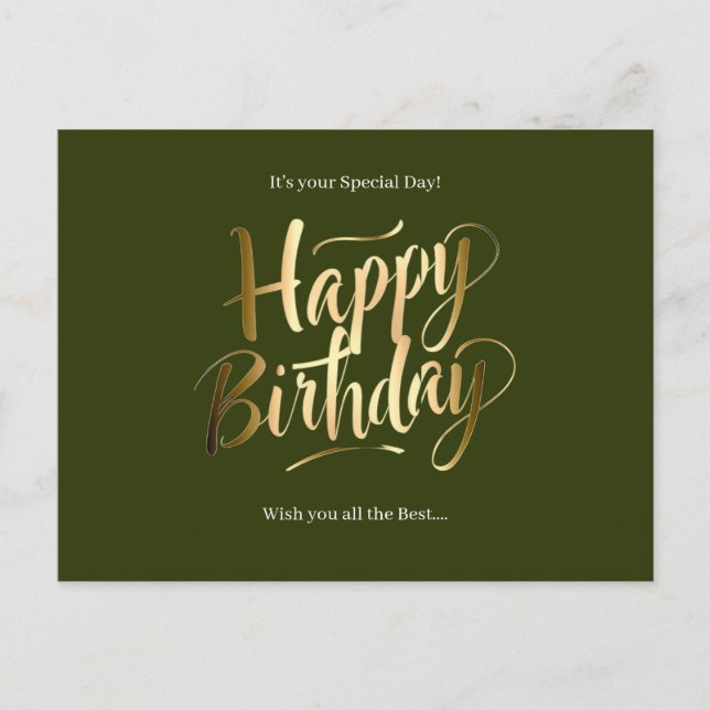 Postal Festiva Feliz Cumpleaños Día Especial (Anverso)
