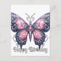 Feliz cumpleaños diseño creativo de mariposa