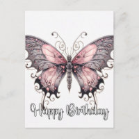 Feliz Cumpleaños Diseño de Mariposa Creativa