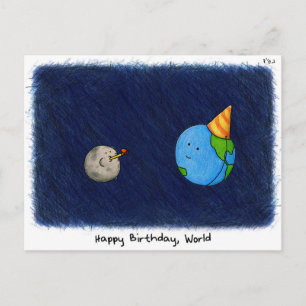 Postal Festiva "Feliz cumpleaños, mundo" (oscuro) - Rosh Hashanah