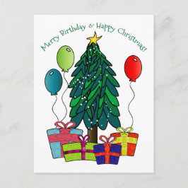 Postal Festiva ¡Feliz cumpleaños, Navidades felices!
