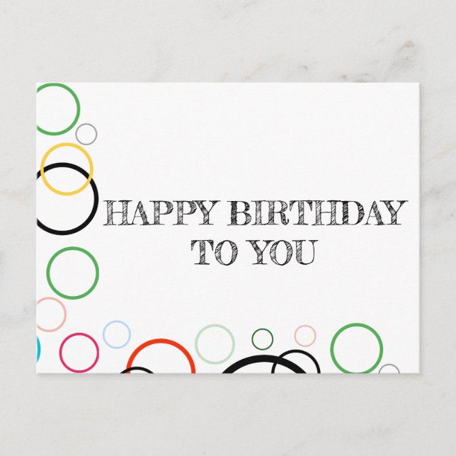 Postal Festiva feliz cumpleaños para ti (Anverso)