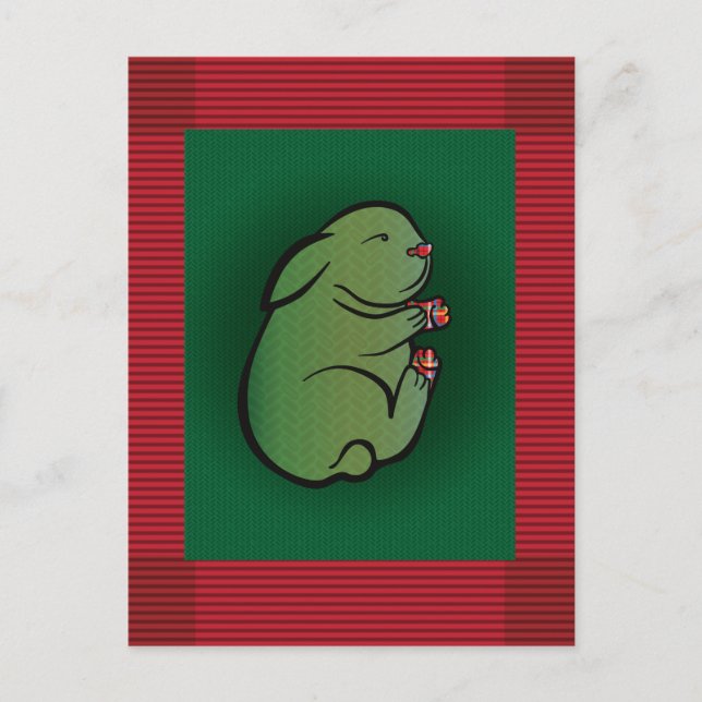 Postal Festiva FELIZ CUMPLEAÑOS, Pascua, Lunes, conejo CreativoBa (Anverso)