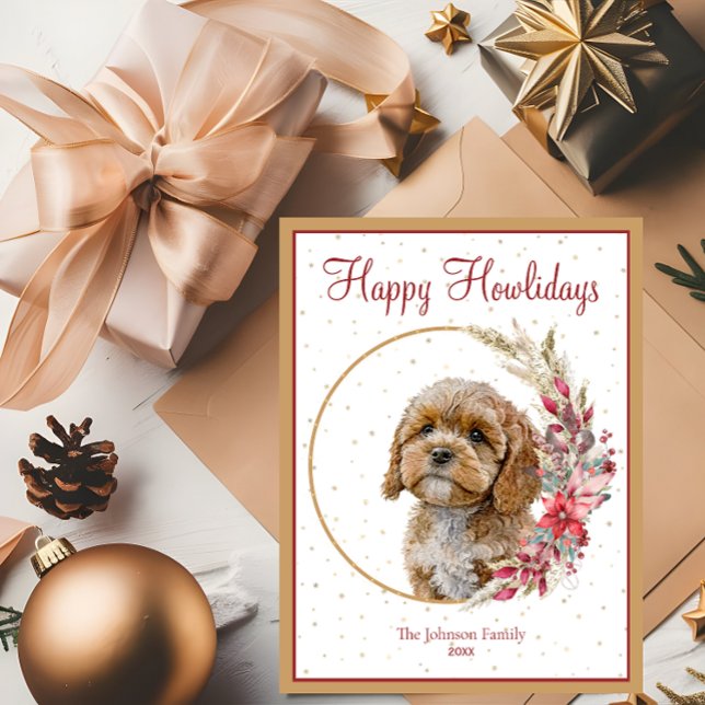 Postal Festiva Feliz cumpleaños, perro de Cavapoo (Subido por el creador)