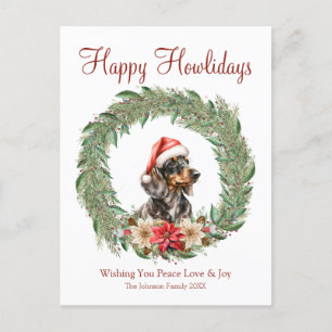 Postal Festiva Feliz cumpleaños, perro de Dachshund