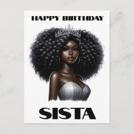 Postal Festiva Feliz cumpleaños sista mujer negra melanin reinas