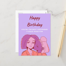 Postal Festiva Feliz cumpleaños, tu mejor novia