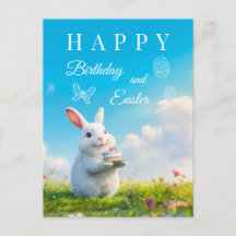 Feliz cumpleaños y conejo de Pascua