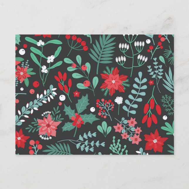 Postal Festiva Feliz cumpleaños y Navidades felices (Anverso)